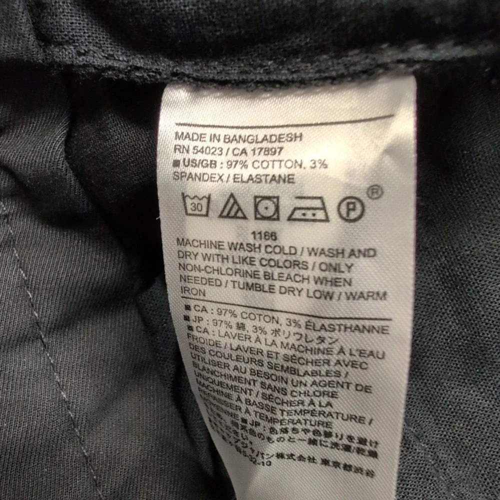 NWT‎ Banana Republic Lived In Slim Straight Chino Pants Men's 35x30 Black